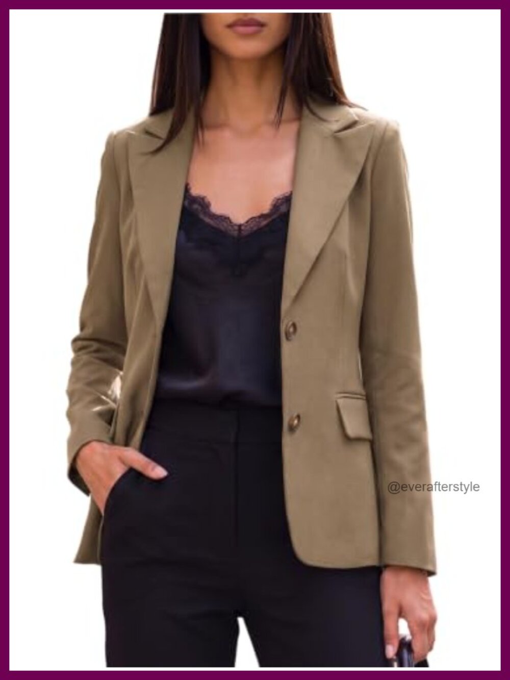 Women's Business Casual Blazer Office Work Suit Jacket Peak Collar Full Lining